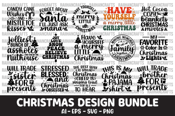 Christmas Quote Design Bundle SVG